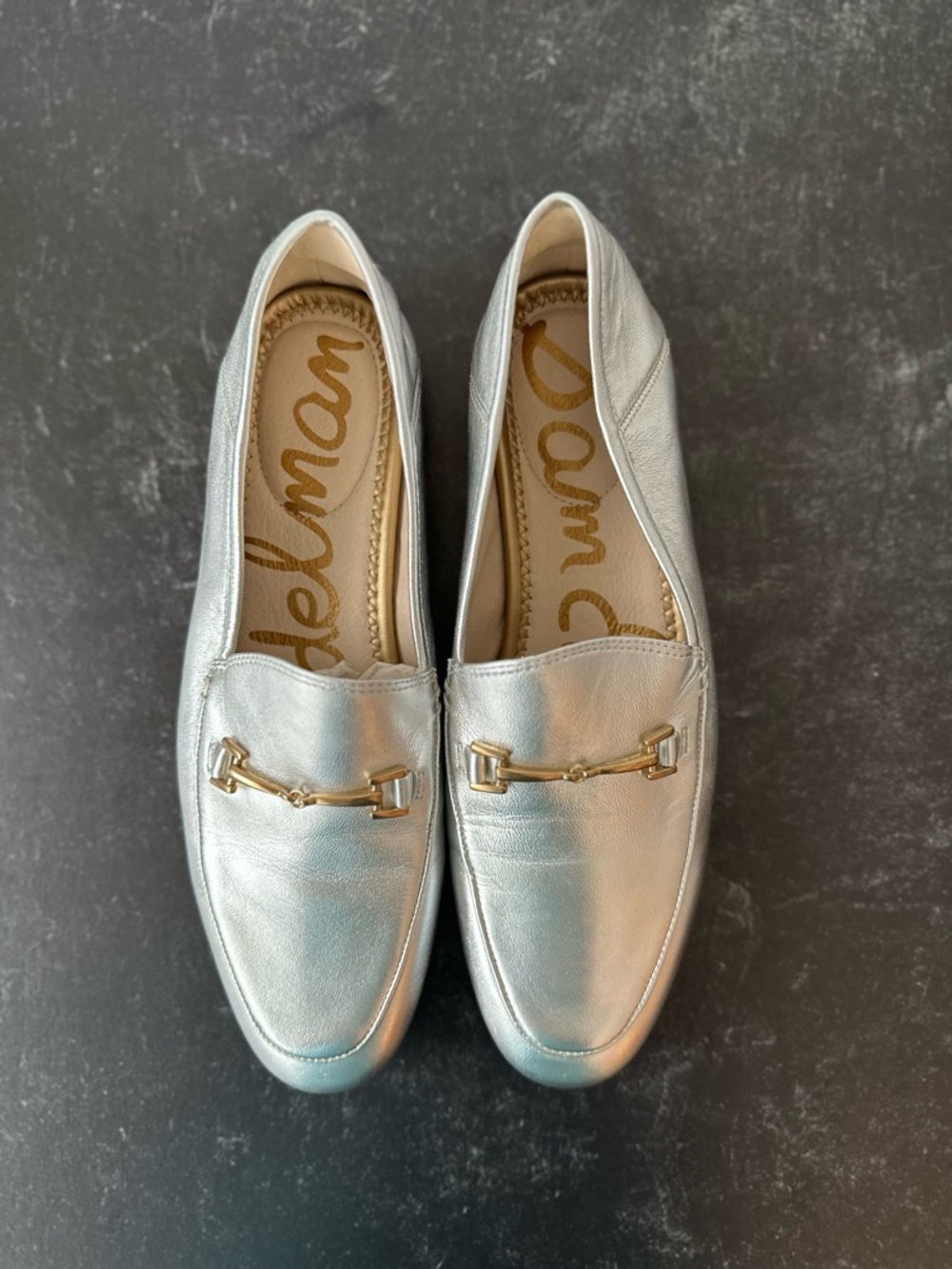 Sam Edelman Silver Metallic Bit Loafers